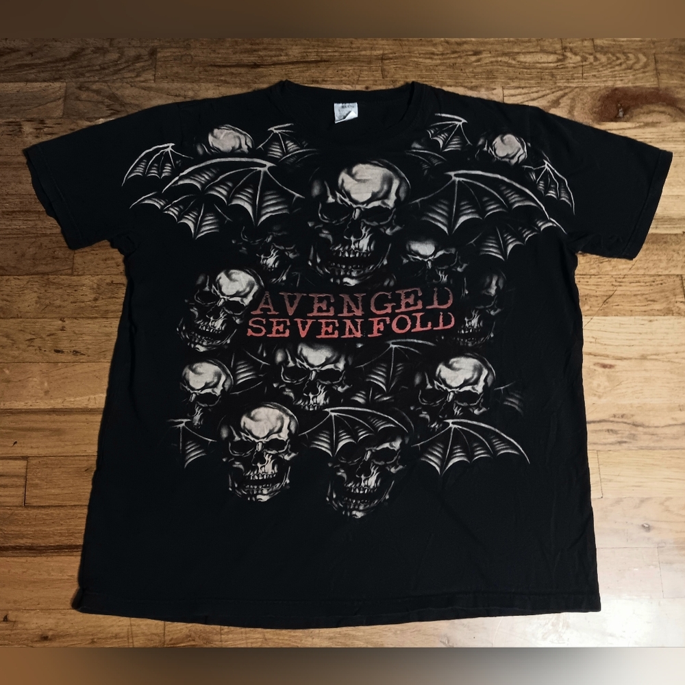 vintage Avenged Sevenfold Death Bat AOP t-shirt A7X Concert iron maiden metal